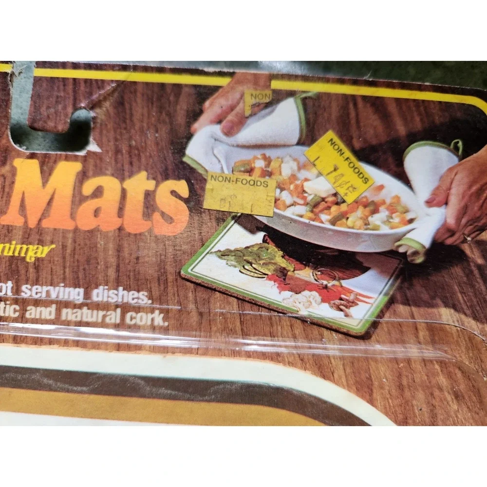 VTG 1970s Retro Conimar Kitchen Thermo Mats Set of 2, READ